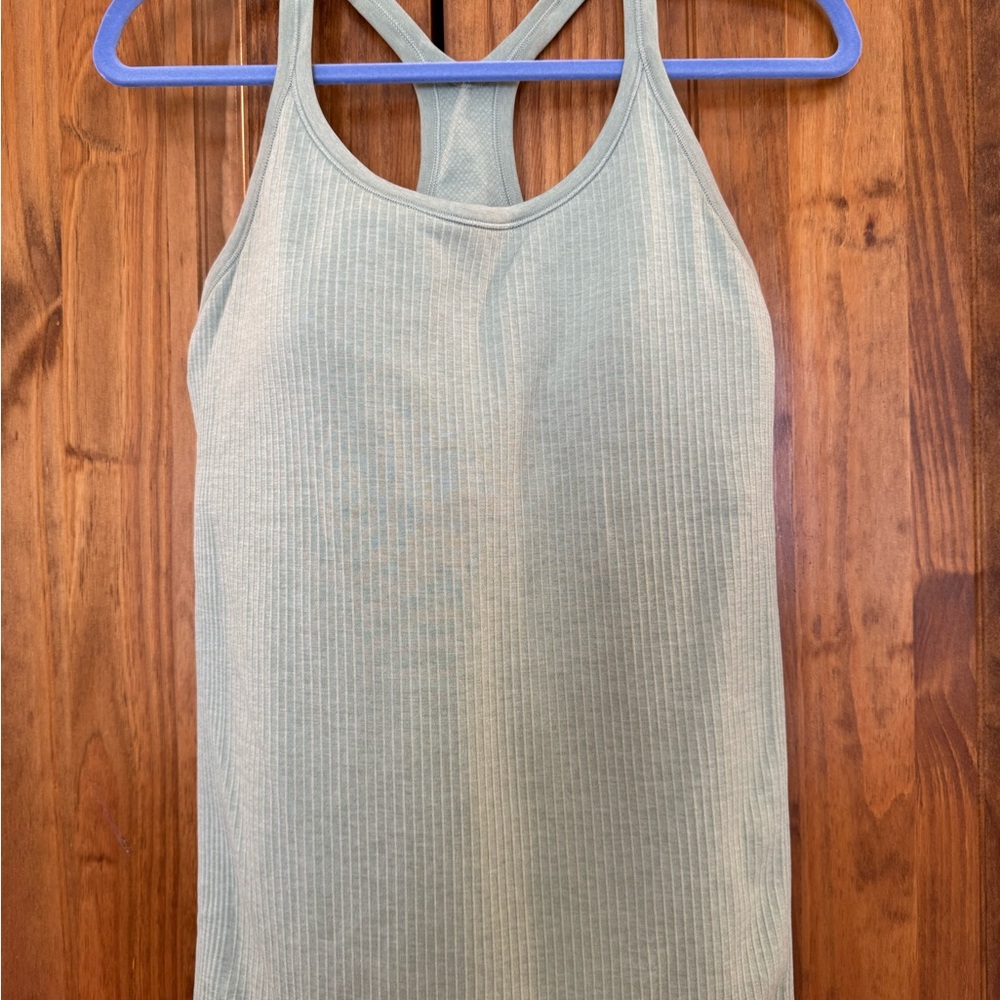Lululemon Fog Green Ribbed Tank Top